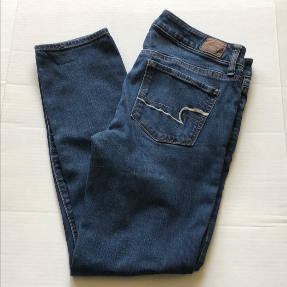 AE Distressed Super Stretch Skinny Jeans